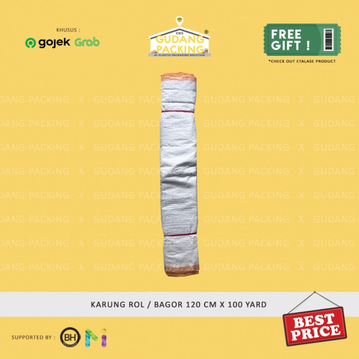 

Ginger (GOSEND/GRAB) Karung Bagor/ Karung Rol/ Karung Ngebal 120cm x 100 Yard - Rol- Bagor 100y