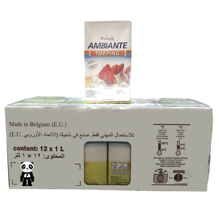 

Puratos Ambiante Topping 1 Dus Isi 12 X 1L Non Dairy Whipping Cream