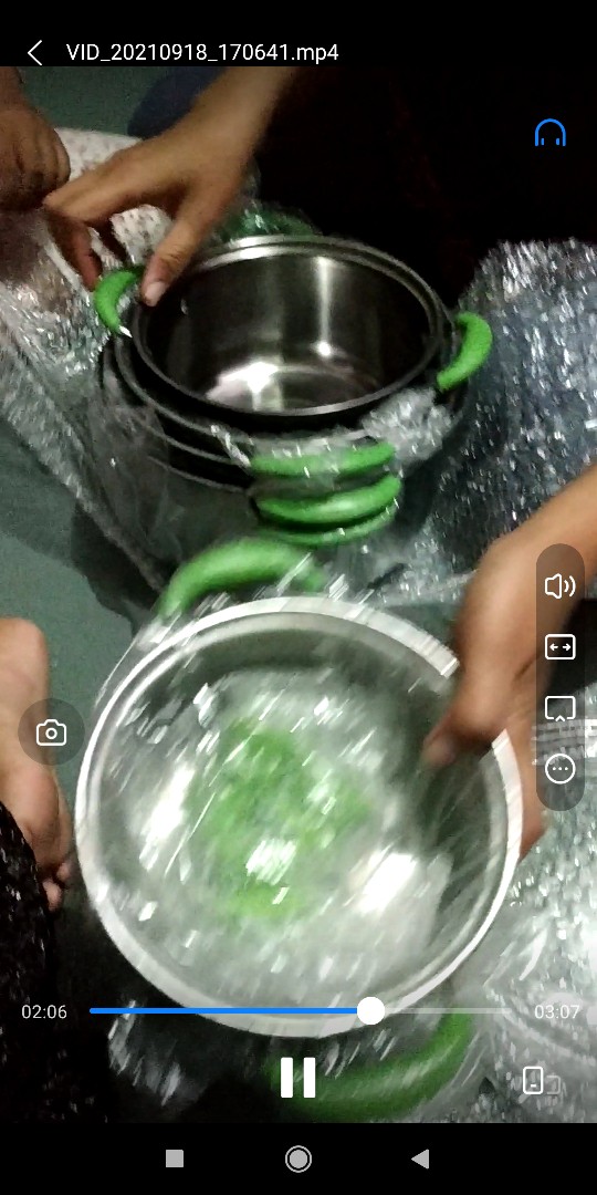 Subron Panci Set Tutup Kaca 5 In 1 Panci Sup Sop Gagang Warna Hijau