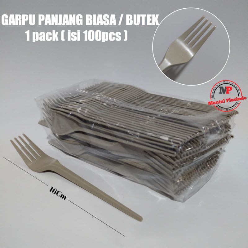 isi 100pcs Garpu panjang biasa / garpu butek