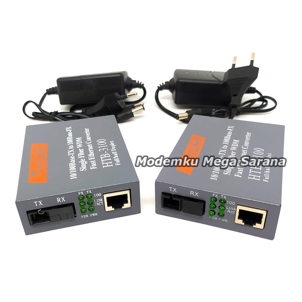 Media Converter FO Fiber Optik Optic Netlink HTB 3100 10-100 Sepasang