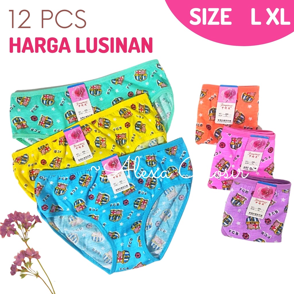 GROSIR 12 PCS Celana Dalam Wanita Motif Ukuran ampe extra jumbo size L ,XL, Merk Ziaqimei