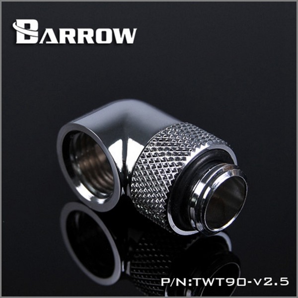 BARROW TWT90-V2.5 90° Rotary M-F G1/4 Fitting - Silver