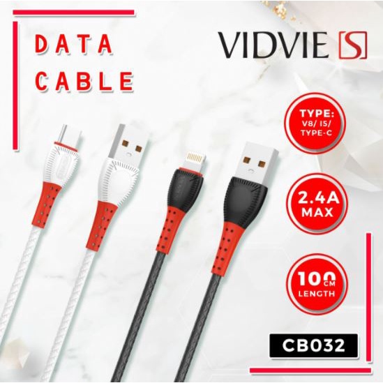 Cable Usb-A to lightning vidvie S charge sync 2.4a 100cm cb032 cb032i i5 - Kabel data iphone ipad 1m