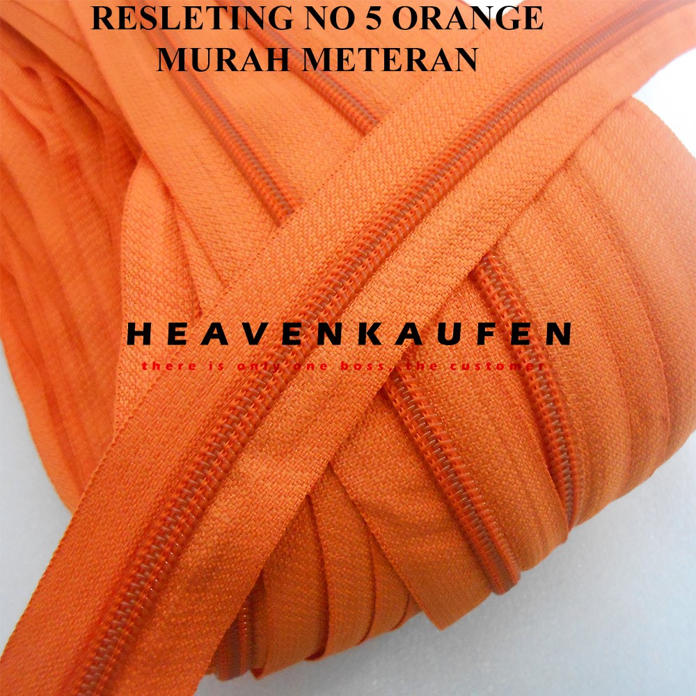 Zipper Resleting Orange No 5 Murah Meteran