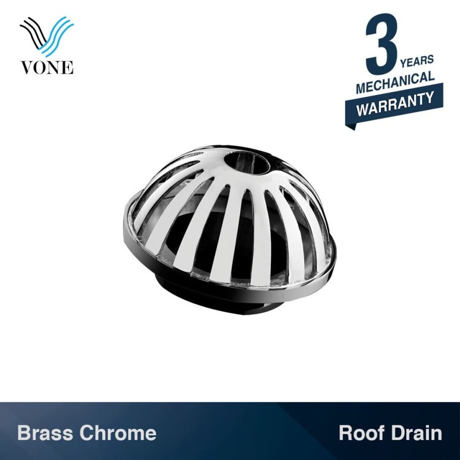 VONE Roof Drain 2" Inch Saringan Talang Air Brass Chrome - RD-020