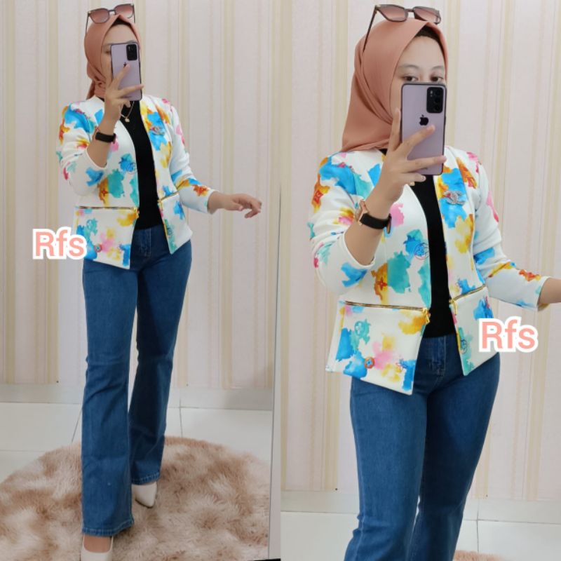 Blazer rompi import//blazer scuba wanita//blazer Korea import//blazer wanita import