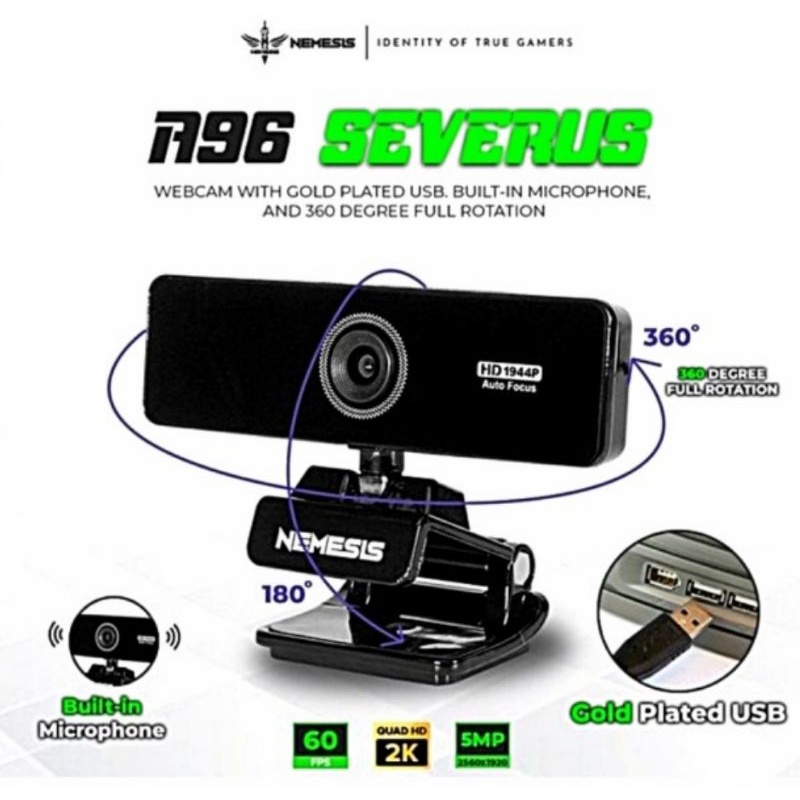 Camera Webcame Gaming NYK Nemesis A96 Severus A-96 QHD 2K 60FPS Auto Focus