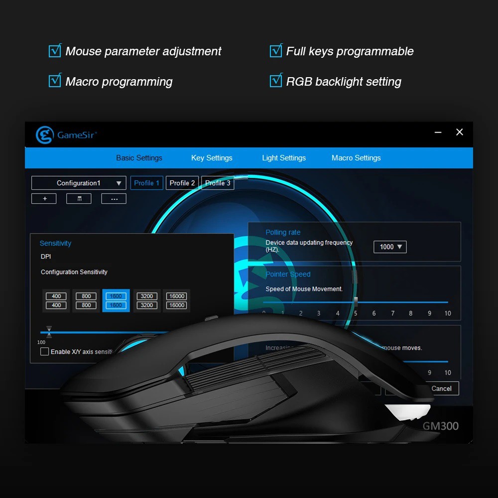 GAMESIR GM300 - Wireless Gaming Mouse - 16000DPI - Mouse Gaming Wireless dari GameSir