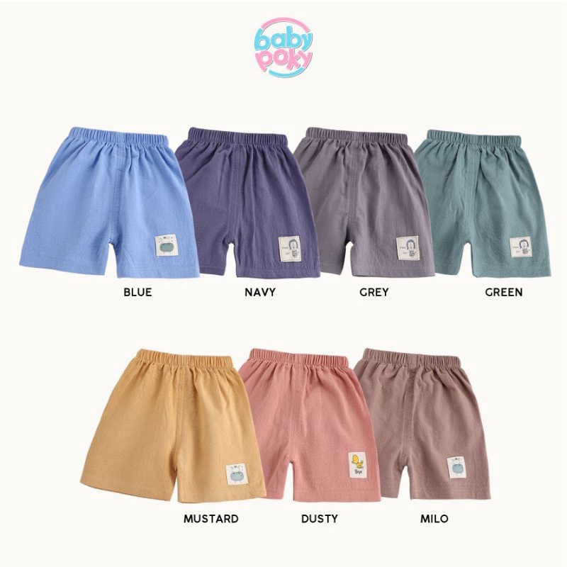 MORSOM - Celana Pendek Linen Import Bayi Anak 6 Bulan -4 Tahun Perempuan Laki Laki Korea Polos
