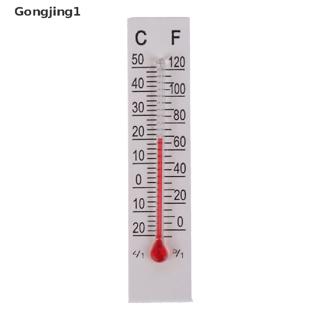 Gongjing1 10pcs / Set Miniatur Termometer Kardus 5cmX1.1cm - 20-50 Celcius Untuk Indoor