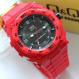 Jam Tangan QQ ORIGINAL GW79 JAM TANGAN PRIA ANALOG Q&Q gw79 BODY MERAH