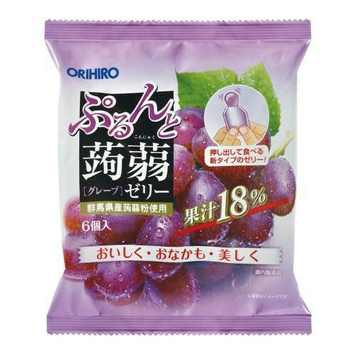 

Orihiro Konyaku Jelly Pouch : Grape 120 Gram (6 pcs x 20 Gram)