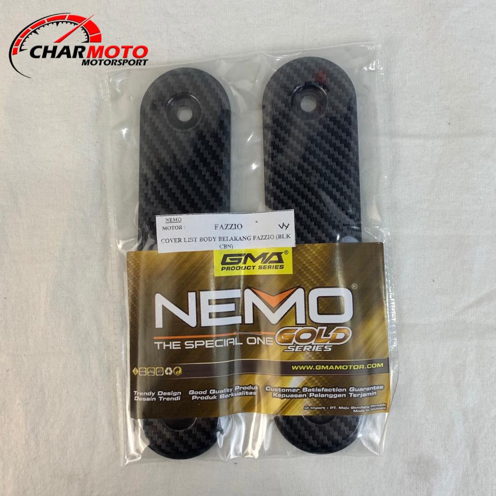 Tutup Cover List Body Belakang Fazzio Karbon Carbon Nemo Original PNP - Charmoto