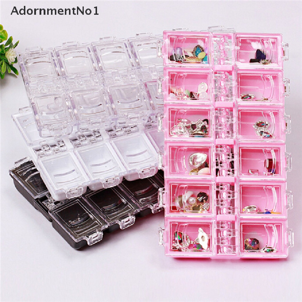 (AdornmentNo1) Kotak Penyimpanan / Organizer Perhiasan / Manik-Manik Nail Art 12 Slot Bahan Plastik