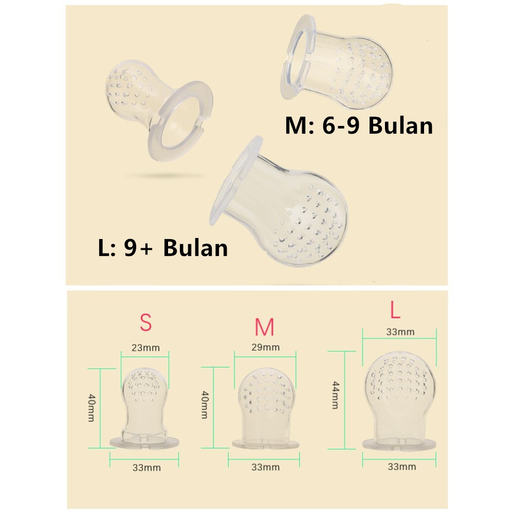 Empeng Dot Buah Untuk Bayi - AC 113 - 0 6 9 Bulan  mpeng kompeng dot buah Baby silikon food cup feeder alat tempat peralatan mpasi untuk buah kaldu keju Pigeon avent dodot makan endot bayi botol susu lucu huki karakter newborn