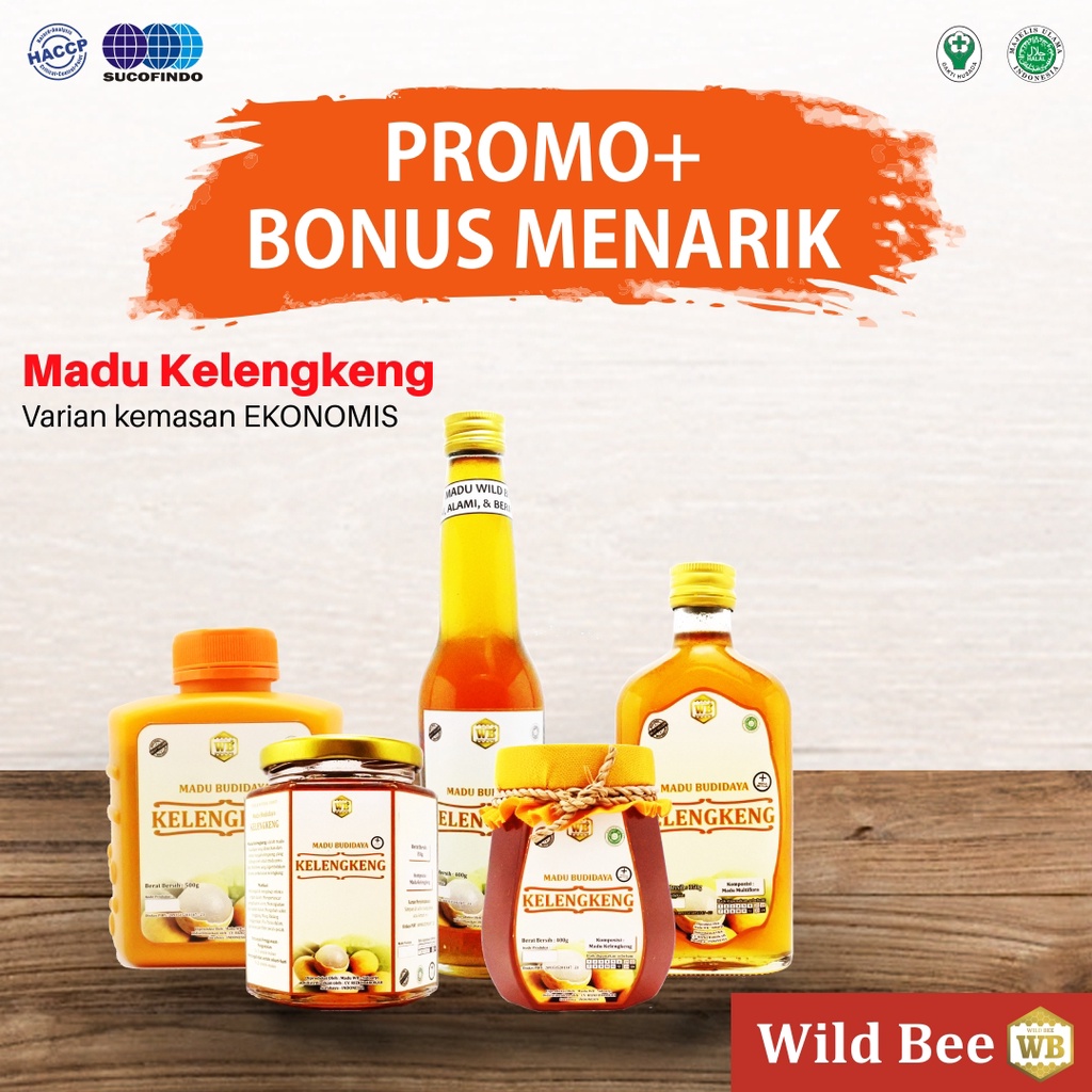 

Madu Kelengkeng - Lebah Apis Melifera - Garansi Murni & Asli 100 - Wild Bee - Kemasan Sedang