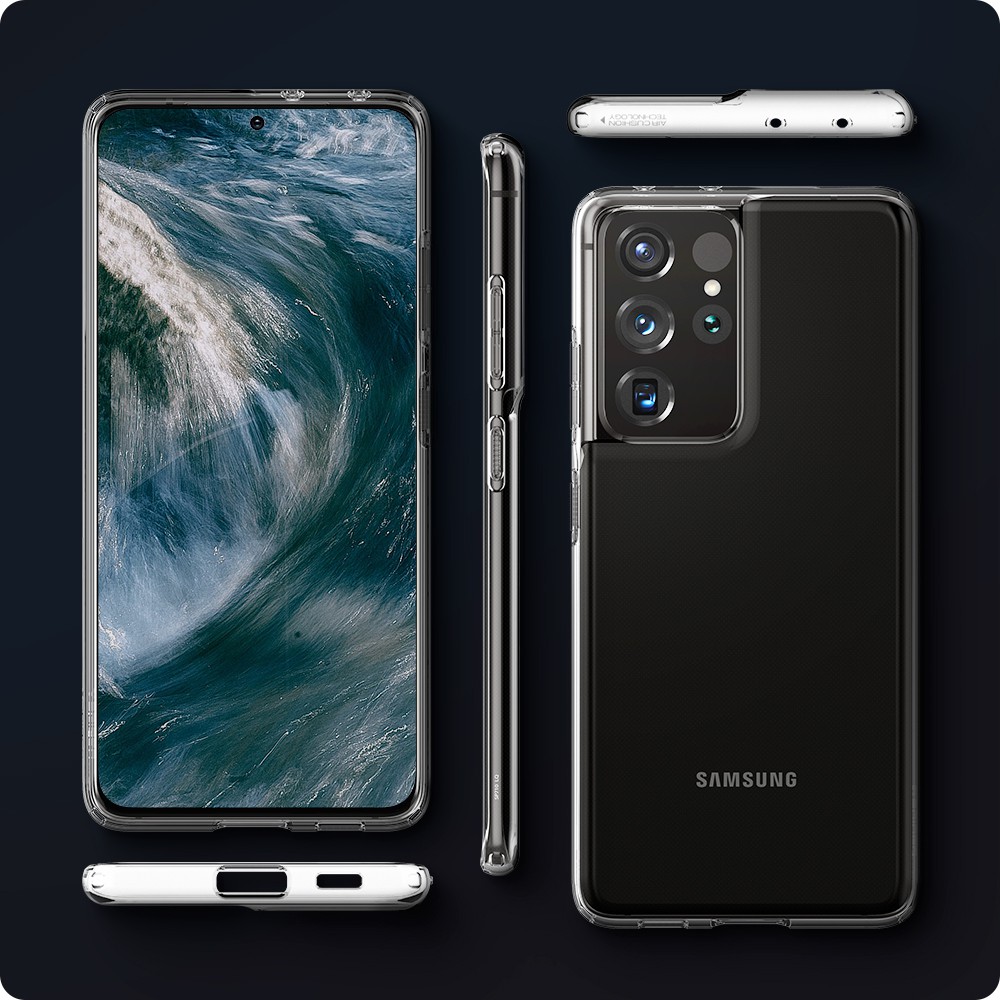 Case Samsung Galaxy S21 Ultra Plus Spigen Liquid Crystal Softcase Gliter Casing