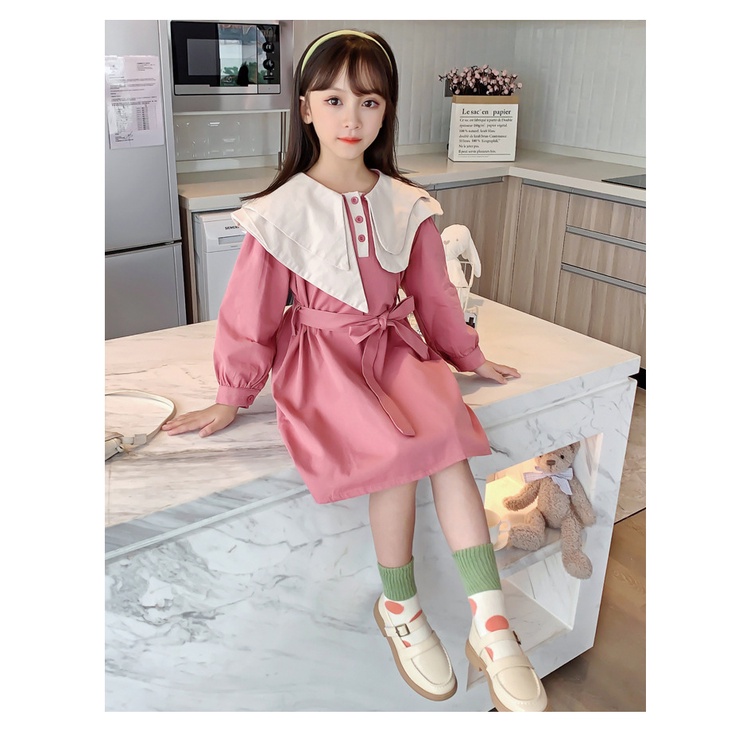 Dress Anak Perempuan Baju Remaja 9 - 14 tahun Gaun Katun Kerah Fashion Girl Teen LORIE Korean Style Import