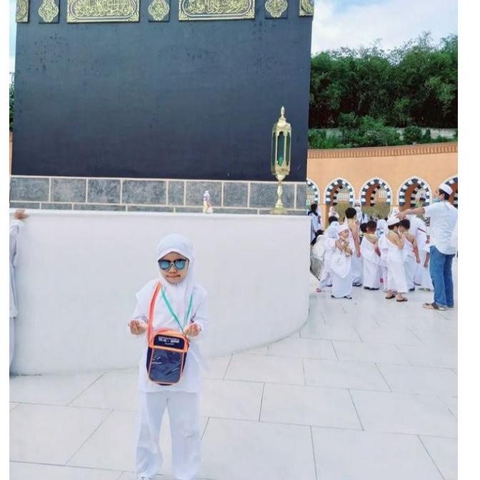 setelan gamis manasik haji umroh anak TK Paud baju muslim manasik putih polos (KODE V1404)