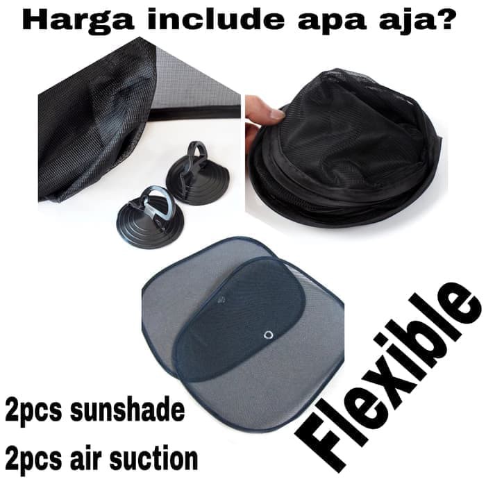 2Pcs Tabir Surya Jendela Mobil 44x36cm Sun Shade Pelindung Matahari