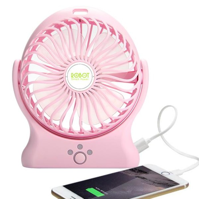 kipas robot RT-BF06 + Powerbank 2000mah PINK