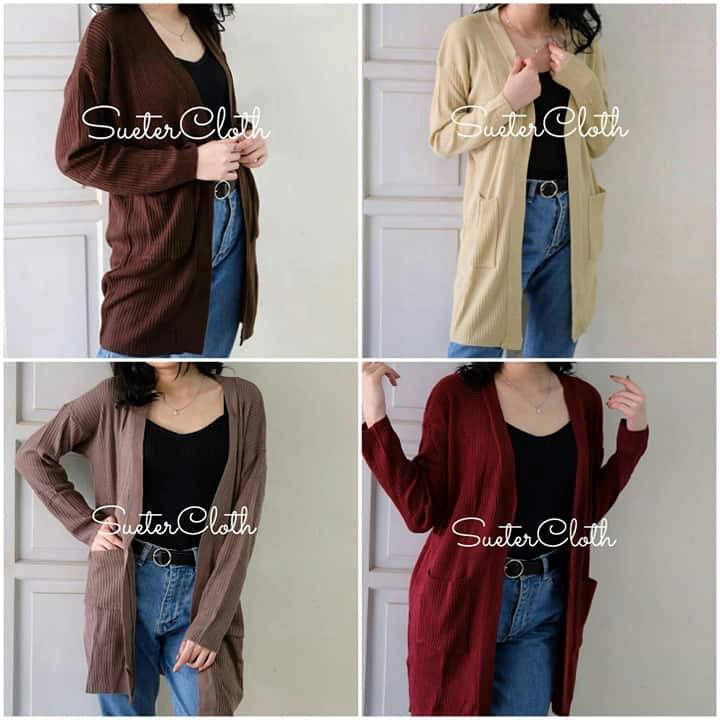 zelline official cardigan rajut long belle oversize