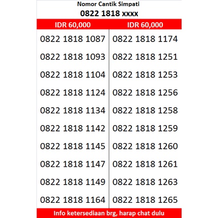 0812/0822 1818 xxxx | NOMOR CANTIK SIMPATI (1/2)