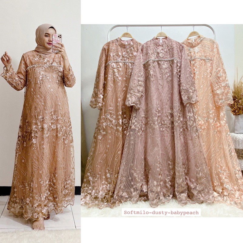 Humaira Ied Longdress / dress brokat / dress lebaran