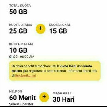 kuota indosat  im3 freedom internet 50gb termurah
