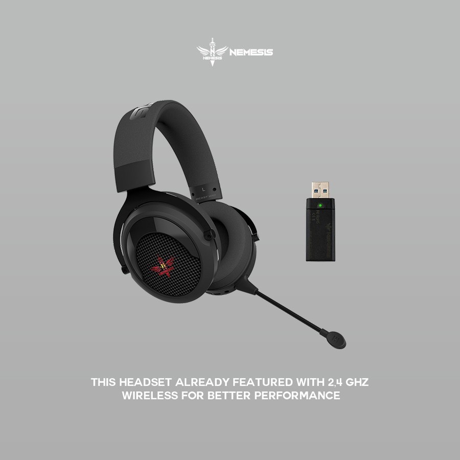 NYK W-50 / W50 BEAST Headset Gaming Wireless 2.4GHZ DUAL MODE