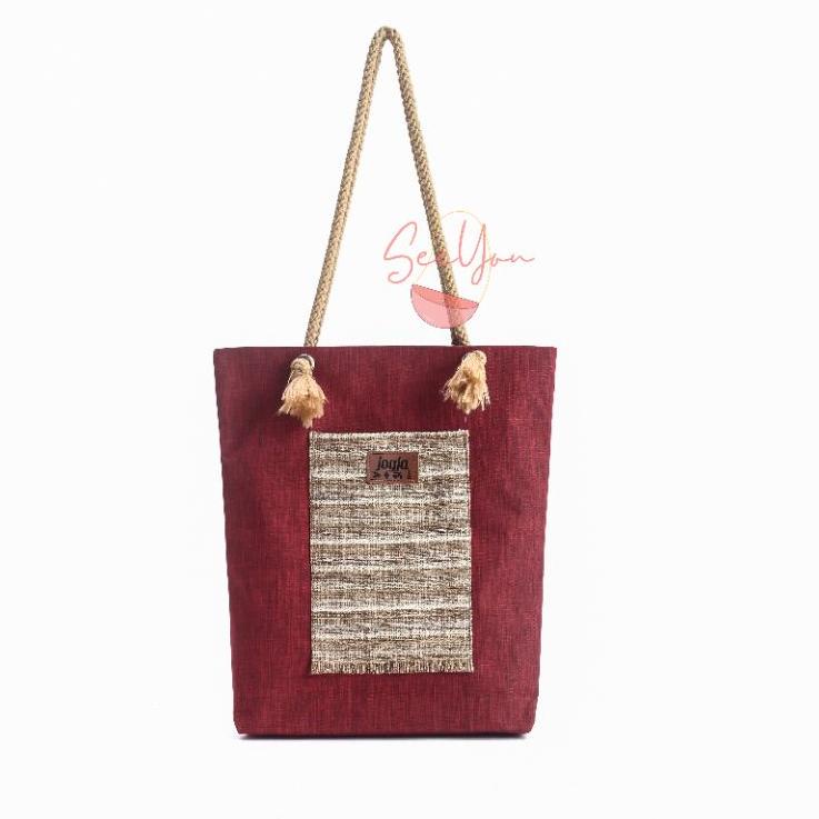 (BOOMING) ToteBag tali sumbu / totebag polos tali sumbu / totebag tegak denim