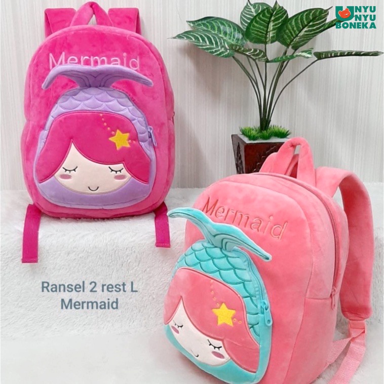 tas ransel anak mermaid duyung karakter bahan lembut