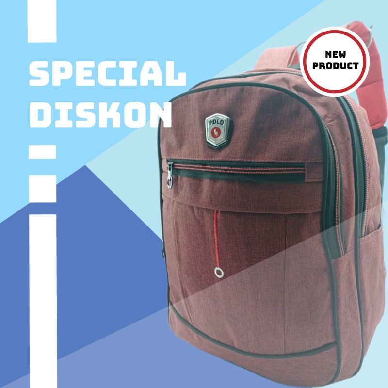 Tas Ransel Kanvas Polo denim 15