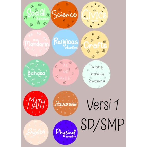 

STIKER MATA PELAJARAN LUCU (MAPEL) UNTUK SD/SMP