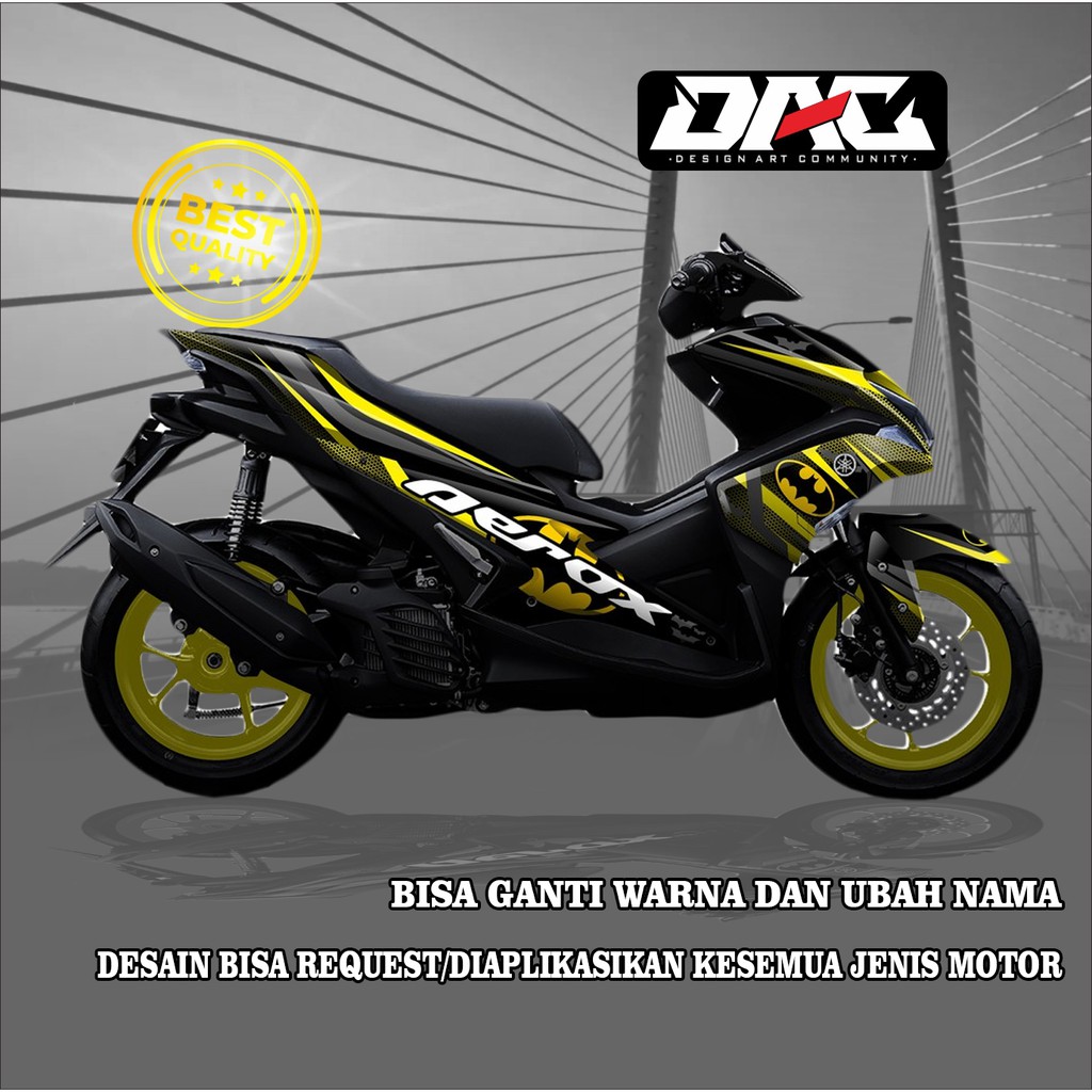 Sticker decal full body Yamaha aerox Beatman HItam Kuning