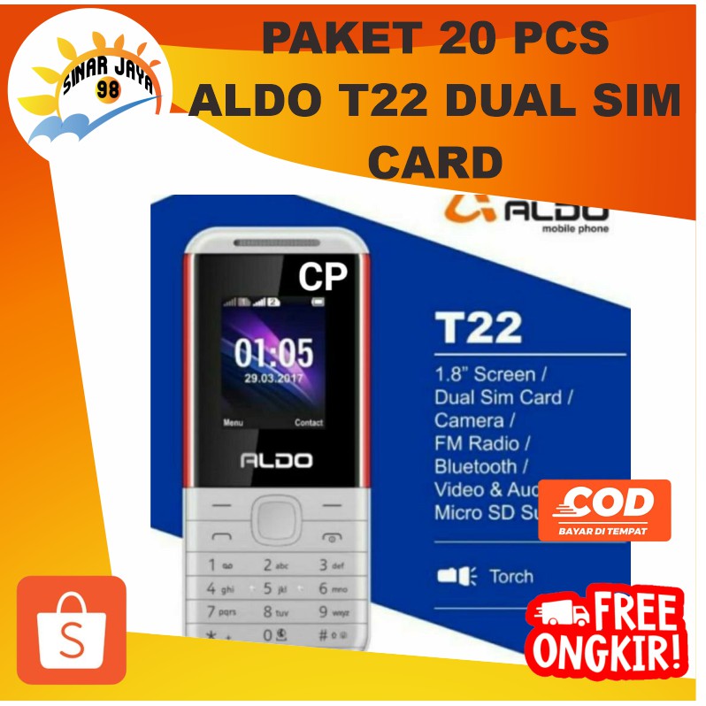 HP ALDO T22 DUAL SIMCARD WITH CAMERA 20 PCS