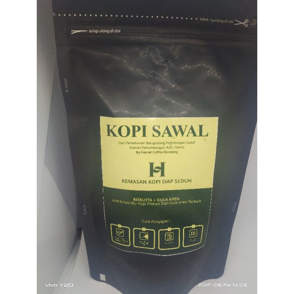 

kopi Robusta gula aren semut siap seduh