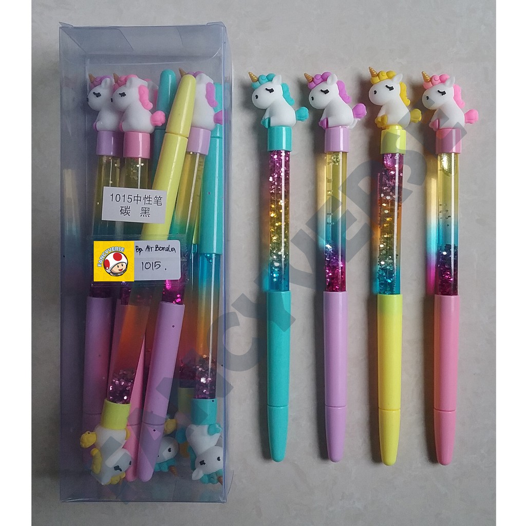 

Bolpen Gel Air Glitter Unicorn 1015 / Ballpoint Ball Pen Pulpen Pena