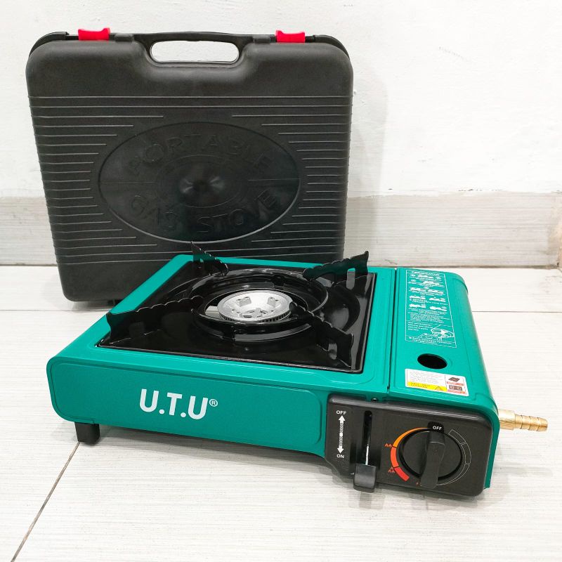 Kompor Gas Portable UTU 1 Tungku -  2in1 ( Gas Kaleng &amp; Gas Elpiji 3kg ) 2 Fungsi / Steamboat / Panggang / Sangwo