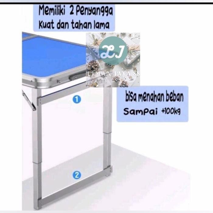 Nay / Meja Lipat Koper Portable 120Cm X 60Cm Kaki Kotak Set(1Meja+2Kursi)