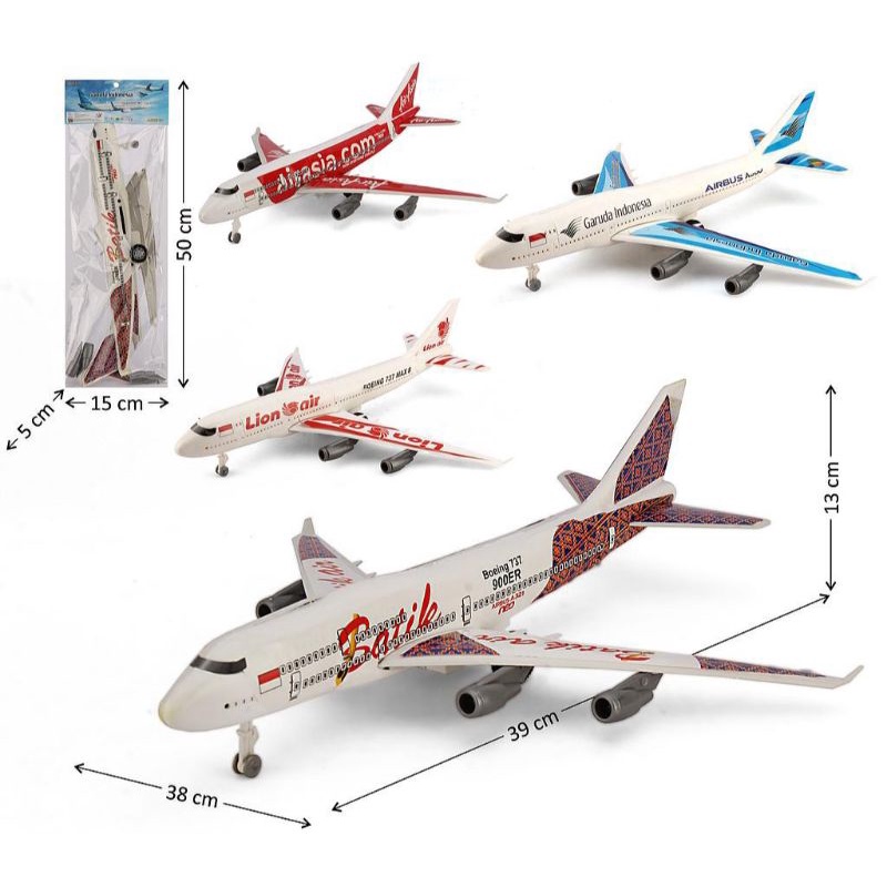 Mainan Pesawat Terbang Garuda Lion Air Batik Air - Pesawat Pesawatan Plastik Mainan Anak / Mainan Mu