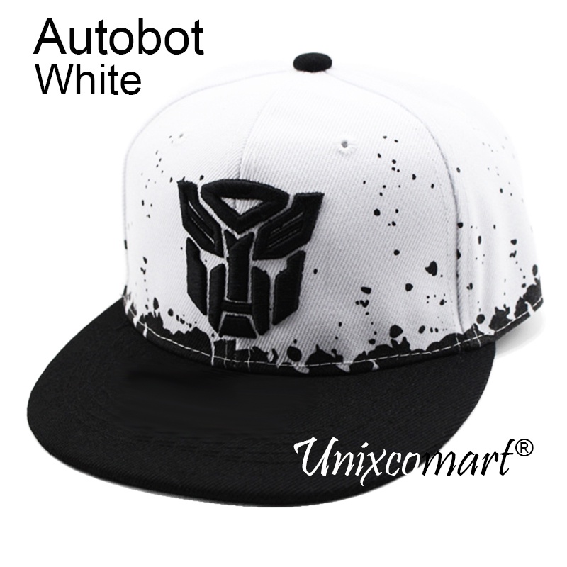 Topi Anak BLACK AND WHITE SNAPBACK SUPERHERO Kids Baseball Hat Casual