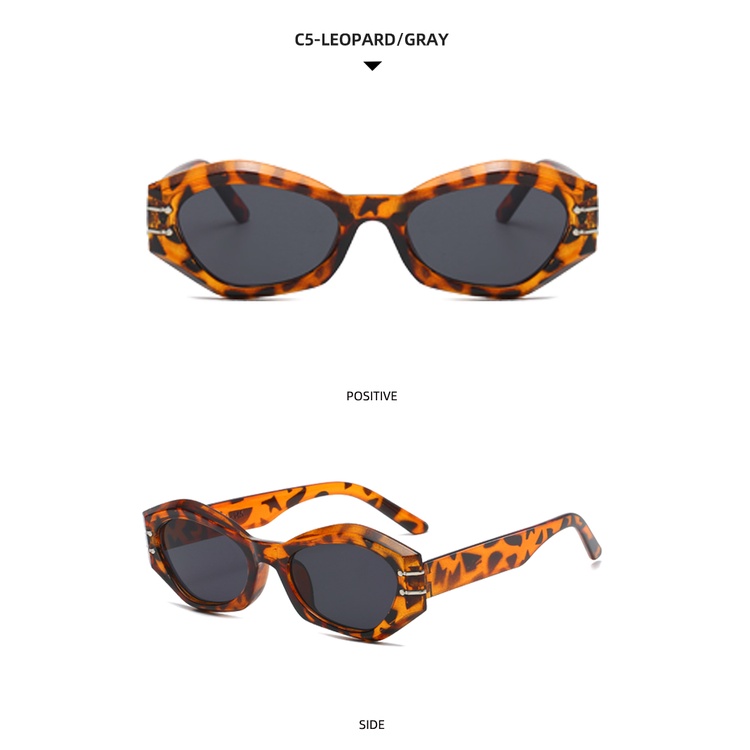 2021 European and American fashion small frame irregular hip hop ins retro cat eye sunglasses