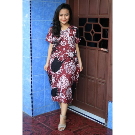 Daster payung laras hitsman murah harga grosir pekalongan batam-H Untir Maroon