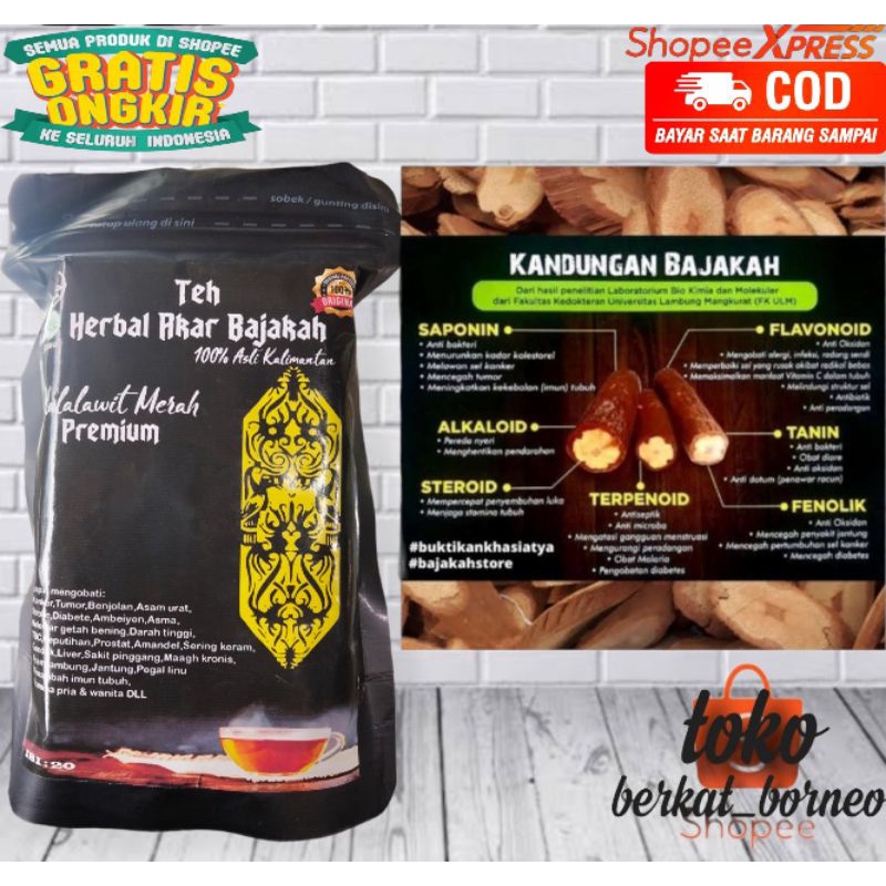 

berkatborneo teh celup akar bajakah dari akar bajakah asli kalimantan untuk mengobati kanker asam lambung maag akut tumor kista gangguan organ jantung isi 30 pcs
