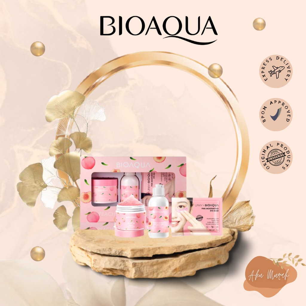 ✨ AKU MURAH ✨ BIOAQUA Peach Body Care Series Set 140g+100g+7.5g*5