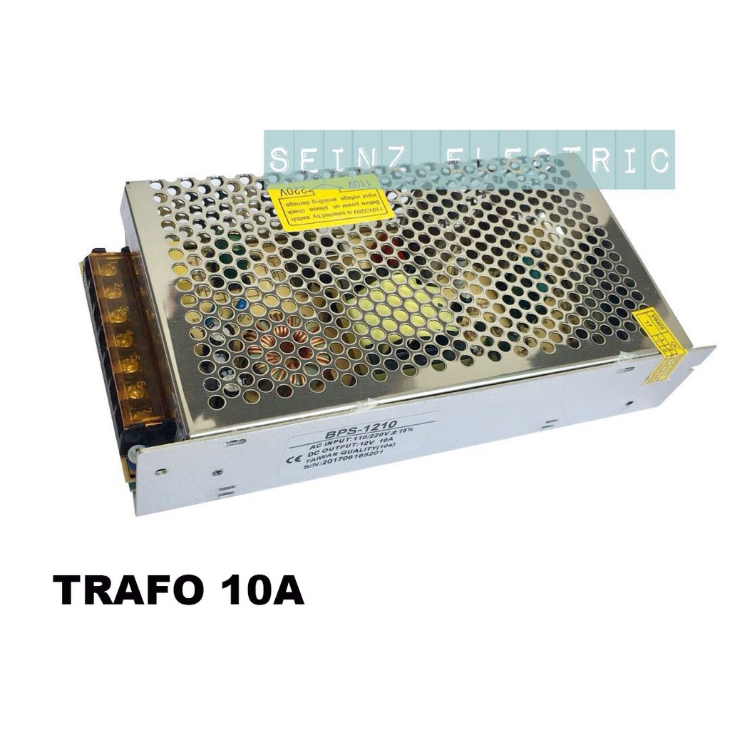 Seinz Trafo 10A / adaptor 10A / power supply 10A 12V CCTV LED Strip