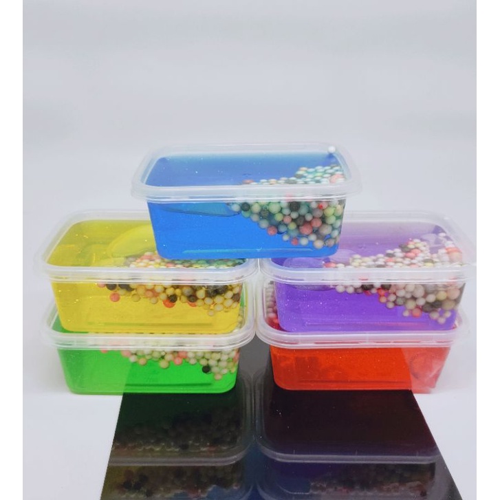 Slime Jelly Gliter Boba / slime Boba kotak besar isi 5pcs
