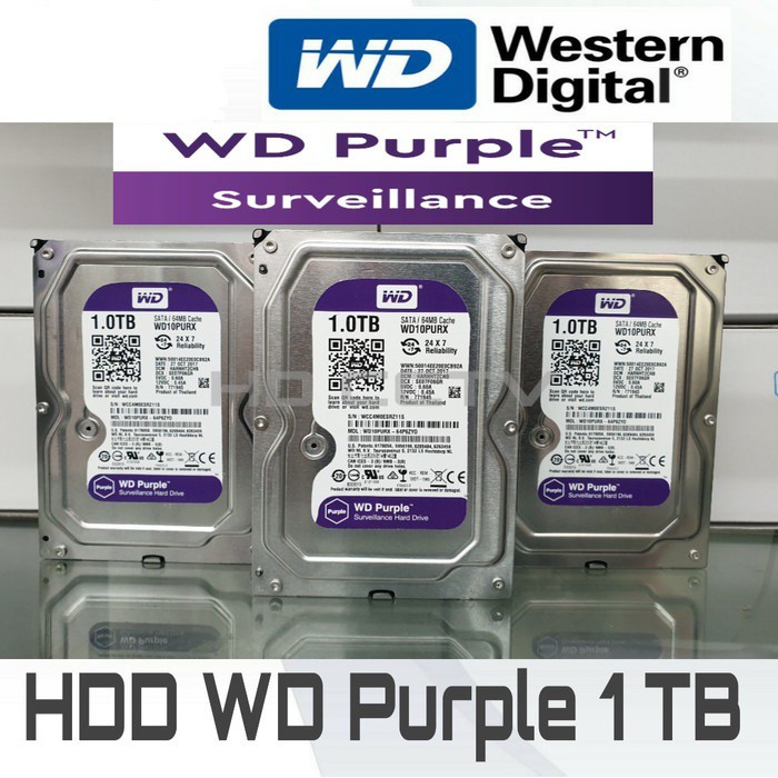 Harddisk WD PURPLE 1TB / Hard disk WD PURPLE 1000GB untuk CCTV